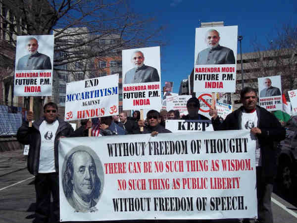 Americans march against Wharton India Economic Forum Americans march against Wharton India Economic Forum