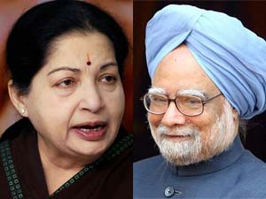 Jayalalithaa and Manmohan Singh