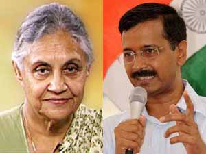 Shiela Dikshit and Arvind Kejriwal 