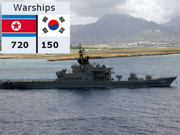 More warships on the North Korean side