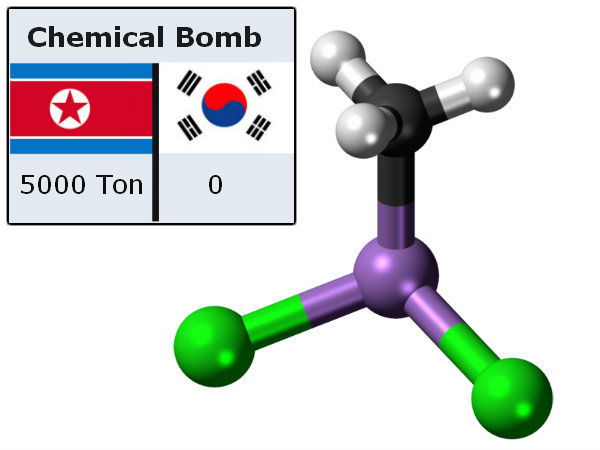 North Korea has 5000 tonnes of chemical weapons