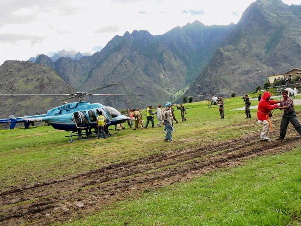 Chopper during rescue work