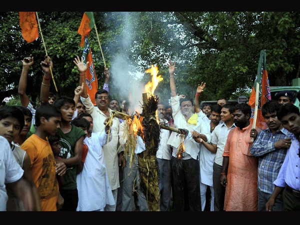 BJP activists burn