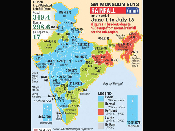 Rainfall: June 1 to July 15