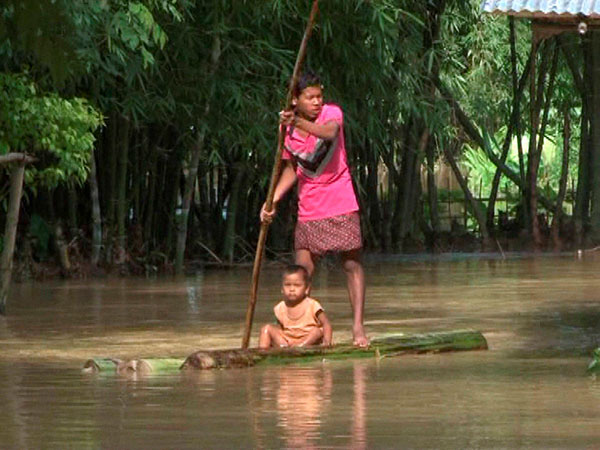 Wading water