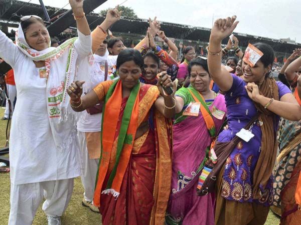 Supporters celebrate