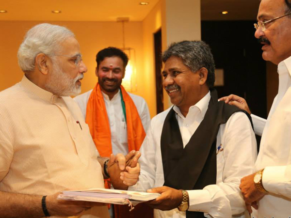 With Kishan Reddy, Manda Krishna Madiga and Venkaiah Naidu