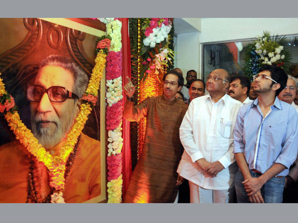 Aditya with Uddhav and Sharad Pawar