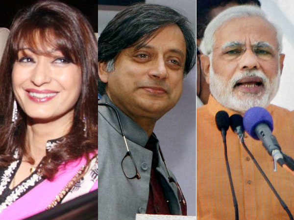 Sunanda Pushkar, Shashi Tharoor and Narendra Modi Sunanda Pushkar, Shashi Tharoor and Narendra Modi