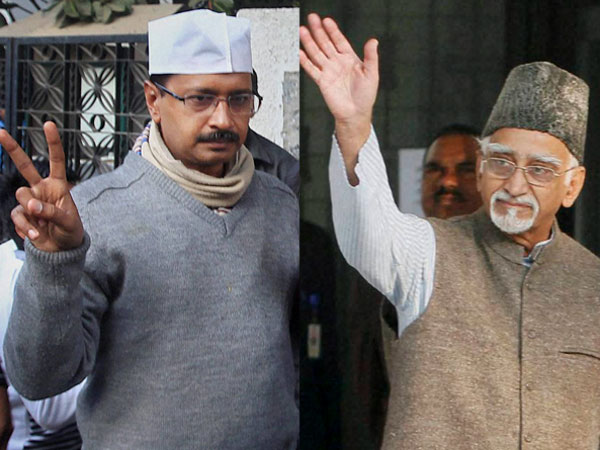Ansari, Kejriwal cast their votes