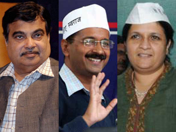 Gadkari, Kejriwal and Damania Gadkari, Kejriwal and Damania