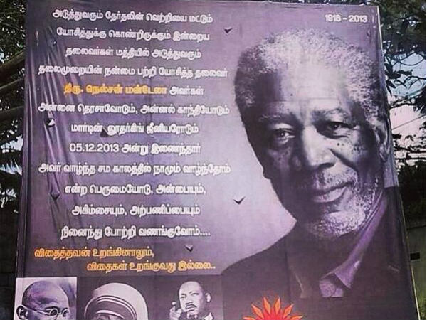 Morgan Freeman mistaken for Mandela Morgan Freeman mistaken for Mandela
