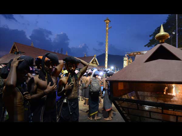 Devotees gathered at the temple