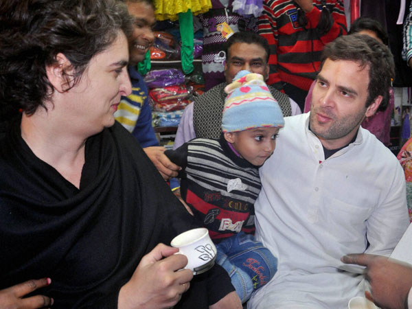 Rahul Gandhi with Priyanka Gandhi Vadra