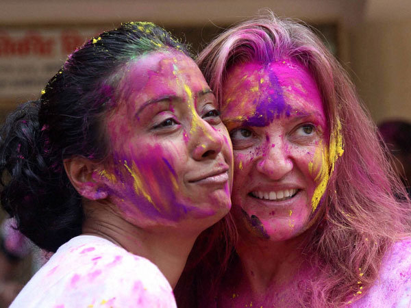 People celebrate Holi People celebrate Holi