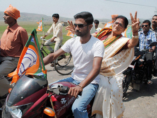 BJP's Bijoya Chakraborty campaigns in Assam
