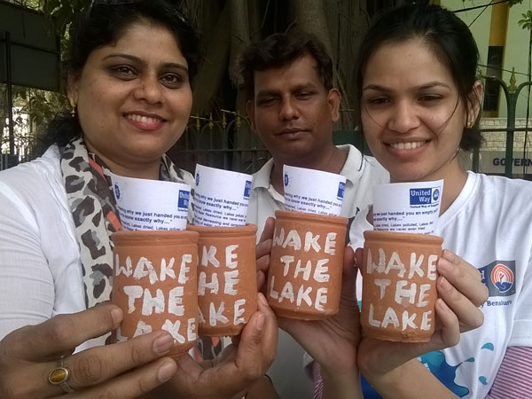 NGO distributes empty pots to mark World Water Day