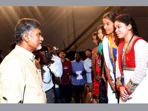 Chandra Babu Naidu meets participants at Andhra Pardesh