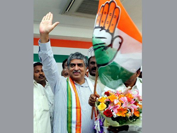 Nilekani continues rigorous campaigning