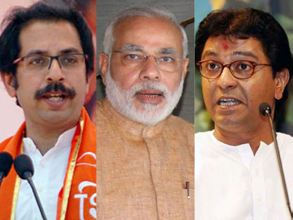 Uddhav Thackeray, Modi and Raj Thackeray Uddhav Thackeray, Modi and Raj Thackeray