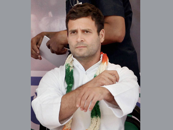 Rahul Gandhi during an election campaign rally