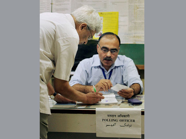 Prakash Karat before casting his vote