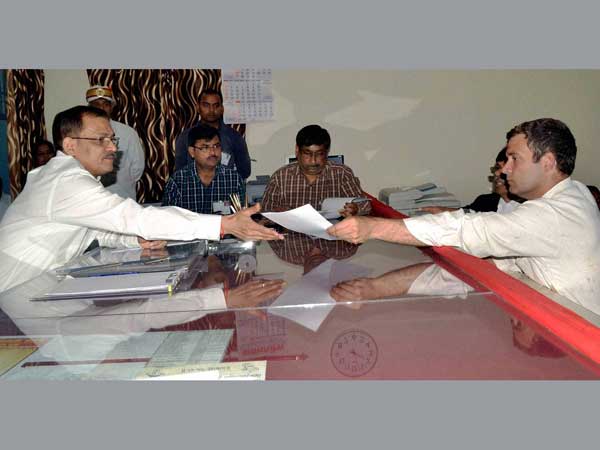 ahul Gandhi files his nomination papers for Amethi