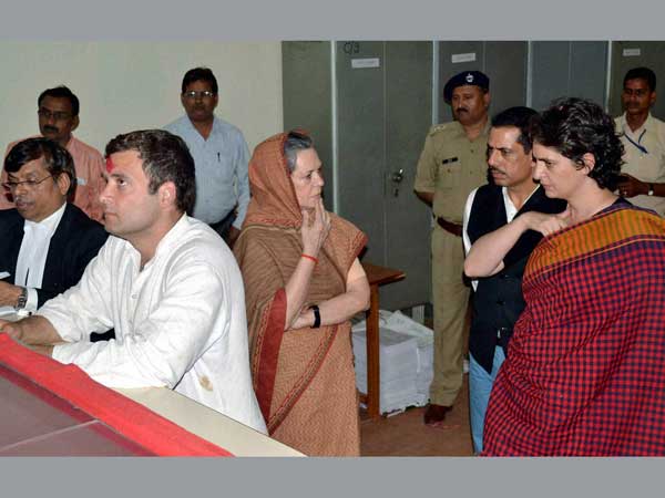 Sonia Gandhi her son in law Robert Vadra and dauther Priyanka Vadra