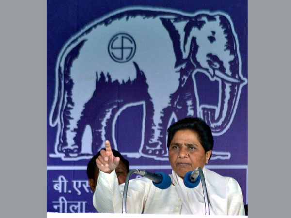 Mayawati addresses an election rally