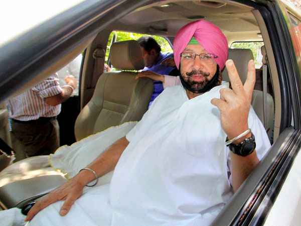 Capt Amarinder Singh after interacting with voters