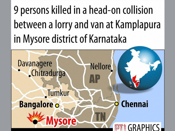 Tempo-truck collision in Mysore, 9 dead
