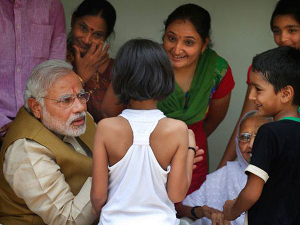 Narendra Modi with his family