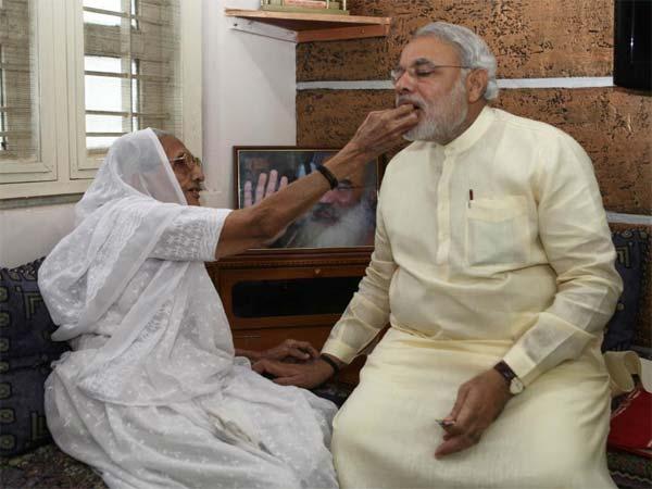 Modi with mother Modi with mother