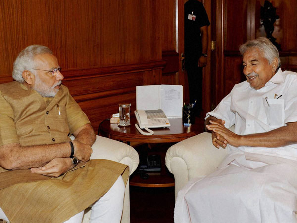 Narendra Modi during a meeting with Chief Minister of Kerala