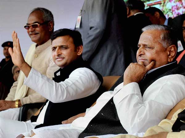 Akhilesh and Mulayam Singh Yadav