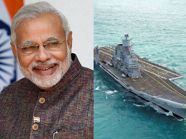 Narendra Modi-INS Vikramaditya
