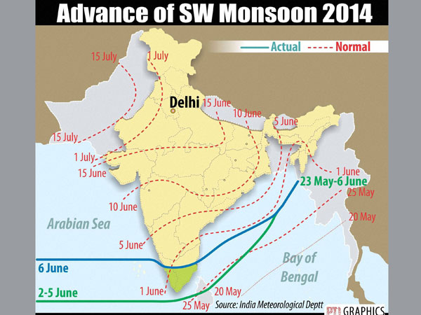 SW monsoon moves into Kar, Goa, Konkan