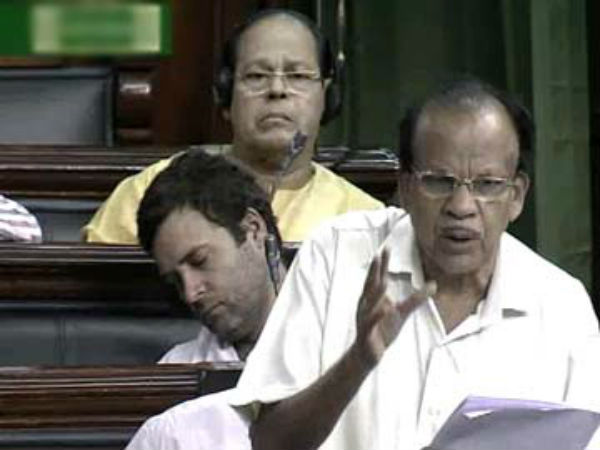 Rahul Gandhi taking a nap in Lok Sabha.