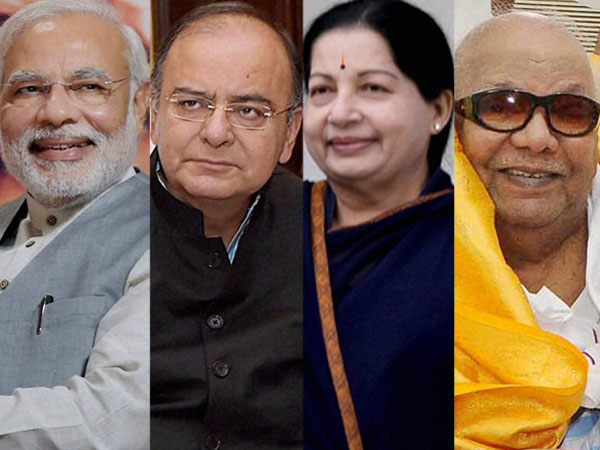 Modi, Jaitley, Jaya and Karunanidhi