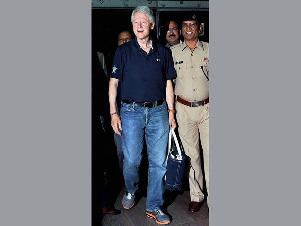 Former President of United States Bill Clinton arrives at Jaipur airport