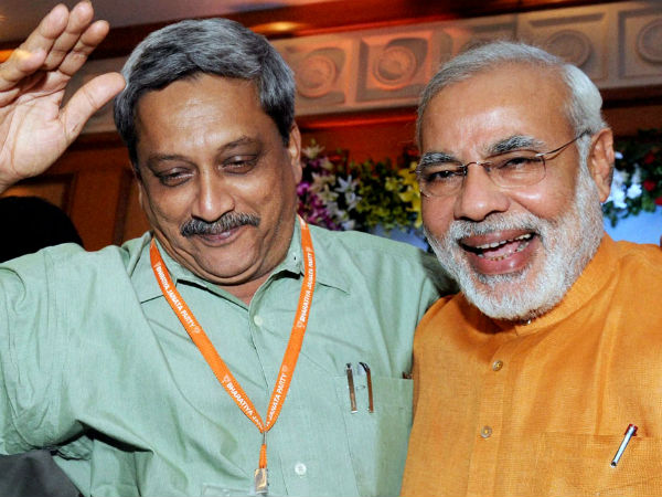 Goa CM Manohar Parrikar with PM Modi