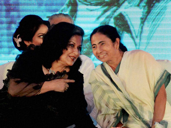 West Bengal Chief Minister Mamata Banerjee with film actress