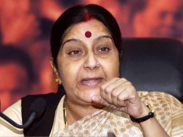 Sushma Swaraj meets Nepalese counterpart