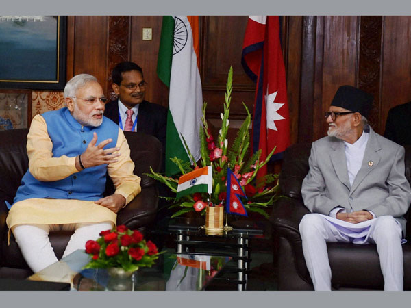 PM Modi meets his Nepalese counterpart Sushil Koirala