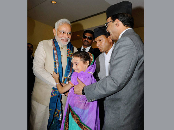 Prime Minister Narendra Modi gets a traditional welcome