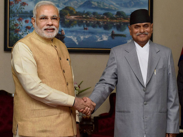 PM Narendra Modi greets Nepalese President Ram Baran Yadav