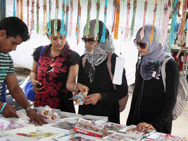 Muslim girls purchase rakhis