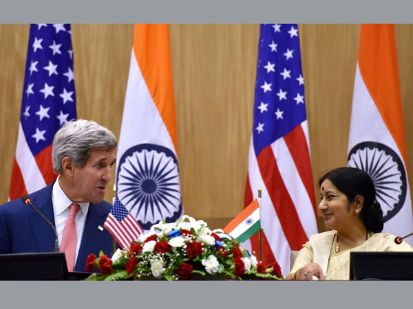 John Kerry with Sushma Swaraj