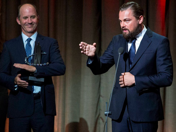 Actor and activist Leonardo DiCaprio speaks Actor and activist Leonardo DiCaprio speaks