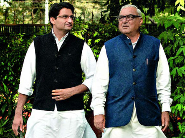 Bhupinder Singh Hooda with son Deepender